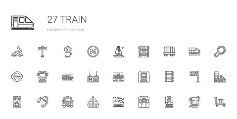 train icons set