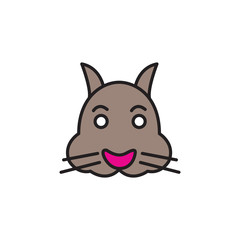 Cute rabbit in cartoon style. Vector illustration