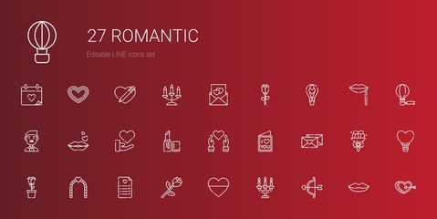 romantic icons set