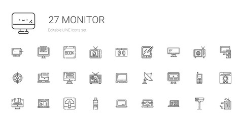 monitor icons set
