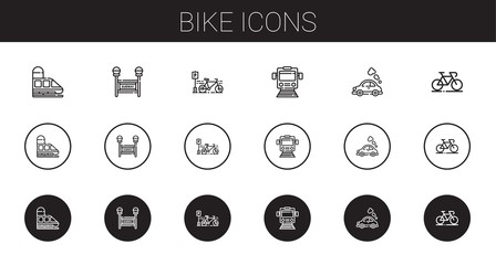 bike icons set