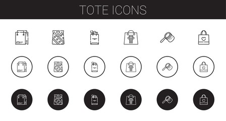 tote icons set