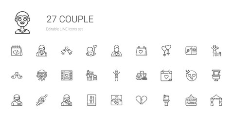 couple icons set