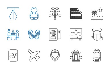 tourism icons set
