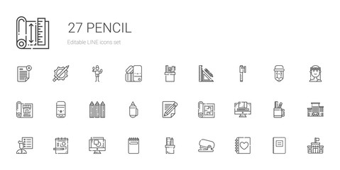 pencil icons set
