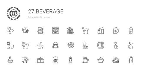beverage icons set