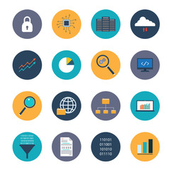 Data analysis icons set