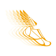 Icons sports shoes with wings.