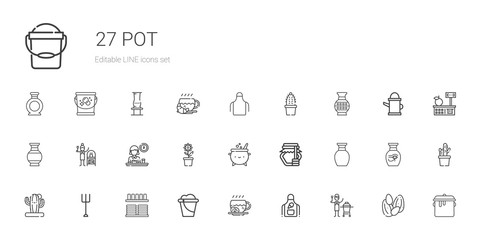 pot icons set