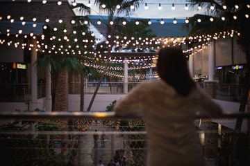 Fototapeta premium Some woman in night place scene.