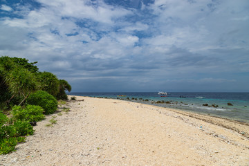 Tropical background view from Balicasag island. Travel vacation at Philippines.