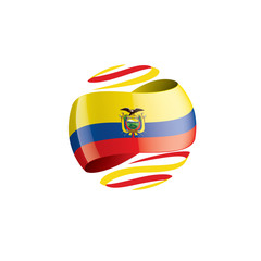 Obraz premium Ecuador flag, vector illustration on a white background