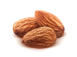 Almond nuts isolated on white background