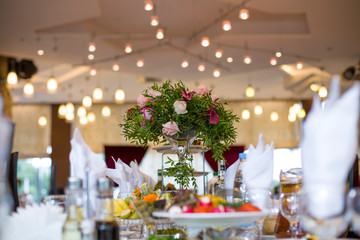 Table setting for a wedding, holiday.