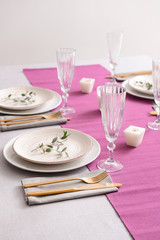 Beautifully served festive table