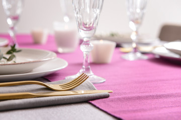 Beautifully served festive table