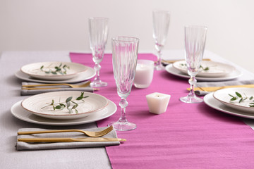 Beautifully served festive table