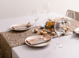 Beautifully served festive table