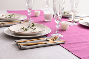 Beautifully served festive table