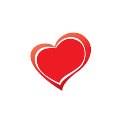 Red heart icon. Vector illustration on white background