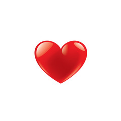 Red heart icon. Vector illustration on white background