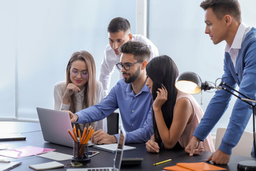 Group of young people studying at the university