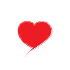 Red heart icon. Vector illustration on white background