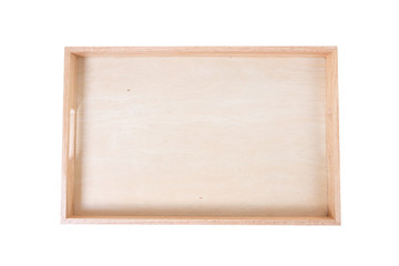 Fototapeta premium Wooden tray on white background with clipping path