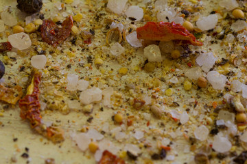 Obraz na płótnie Canvas Mixture of spices and salt. Spice closeup