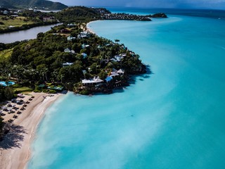 aerial view of the island Antigua