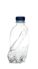 Fototapeta premium Used plastic bottle on white background. Recycling concept