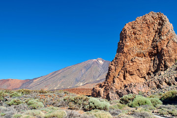 Volcanic landscape of the volcano Teide Valley on Tenerife Canary Islands Spain 