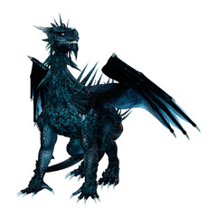 3D Rendering Fairy Tale Dragon on White