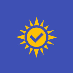 solar energy icon with checkmark