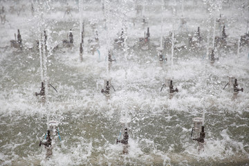 water jets in the fountain