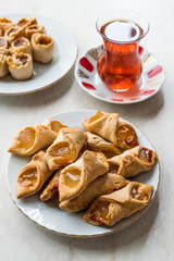 Homemade Turkish Delight Cookies with Traditional Tea / Biscuits.