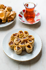 Homemade Turkish Delight Cookies with Traditional Tea / Biscuits.