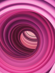 Pink swirl abstract curved wavy lines, background. 3D rendering illustration.