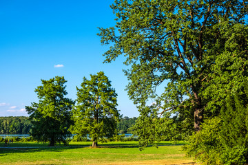 Potsdam, Germany - Panoramic view of the New Garden - Neues Garten - surrounding the Cecilienhof Palace - Cecilienhof Schloss