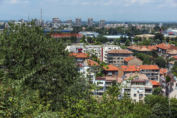 Fototapeta na wymiar Panoramic cityscape of Plovdiv city from Nebet Tepe hill, Bulgaria