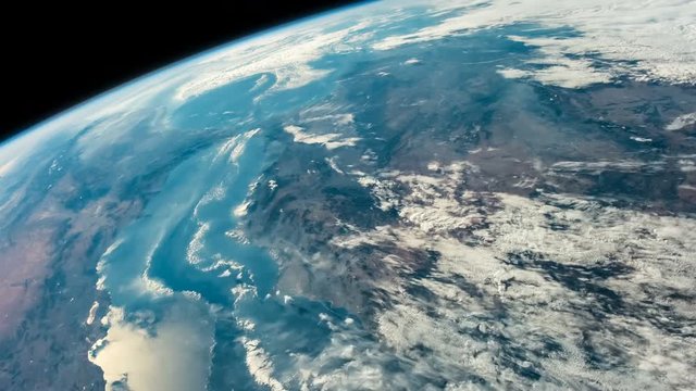 Time lapse of the planet earth from space.Sahara, south of Spain, Mediterrraneo and Alps mountains. Elements of this image courtesy of NASA Johnson Space Center : http://eol.jsc.nasa.gov