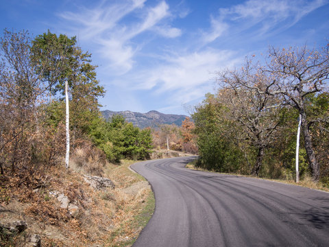 Autumn landscape of the Tuscany seen from asphalt roads in october italy montevarchi chianti