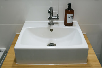 close up of bathroom sink