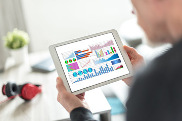 Financial analysis concept on a tablet