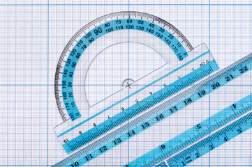 Group of transparent plastic rulers