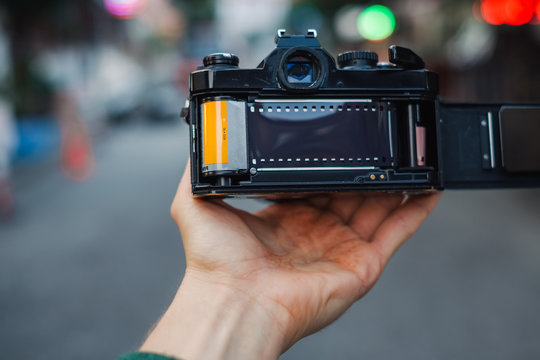 Travel with analogue film old camera
