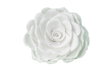 Artificial rose white color, handmade from foam
