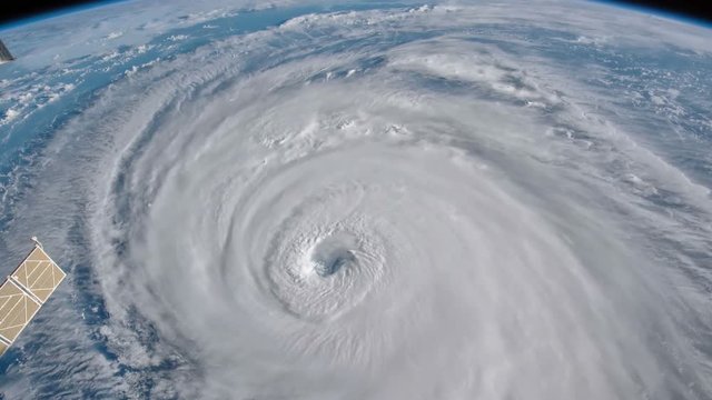 Satellite view.Timelapse animation of hurricane Florence over the Atlantics close to the US coast . Elements of this image furnished by NASA.