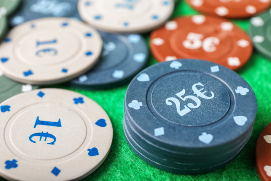Chips on table in casino