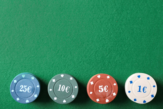 Chips on table in casino